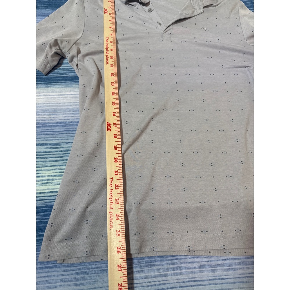 TravisMathew Mens Gray Geometric Dot Performance Golf Polo Shirt Size Medium - Picture 5 of 6